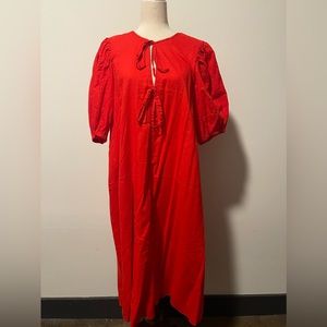 H&M Red Linen-Blend Dress - NWT
